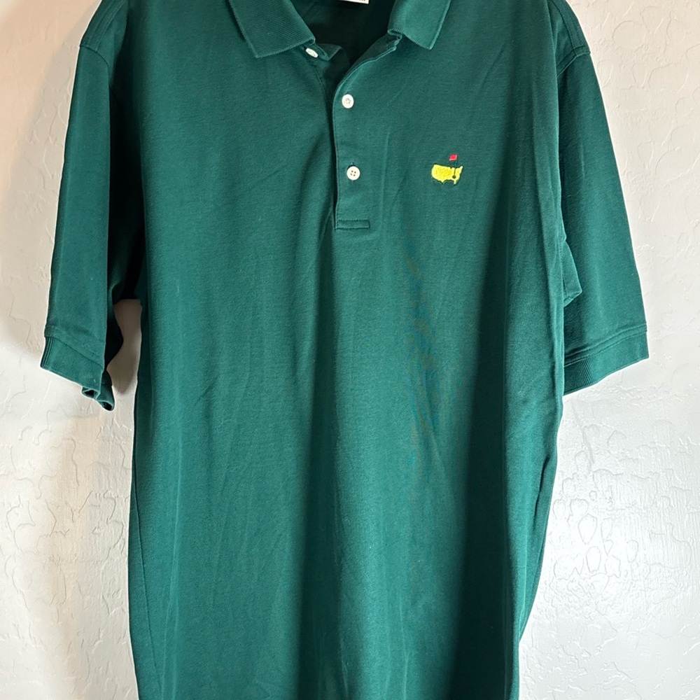 Augusta National Golf Shop Polo Shirt Mens Medium Green Masters Logo 100% Cotton